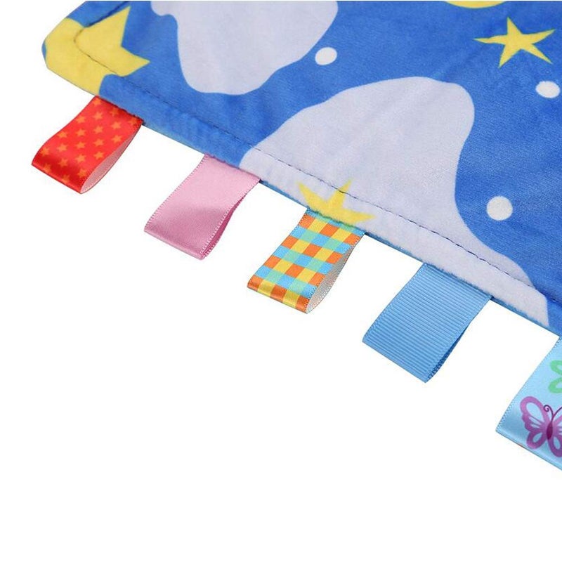 VOBRAMY Blue Baby Tag,Baby Taggy Blanket - Blue with Cloud Tag, Taggy Blanket Best Gift for Newborn Boy and Girls - Image 4